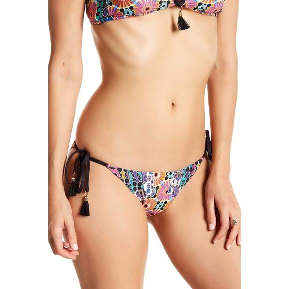 Trina Turk Womens Golden Medallion Side Tie Swim Bikini Bottoms Medallion 12 - Picture 2 of 5